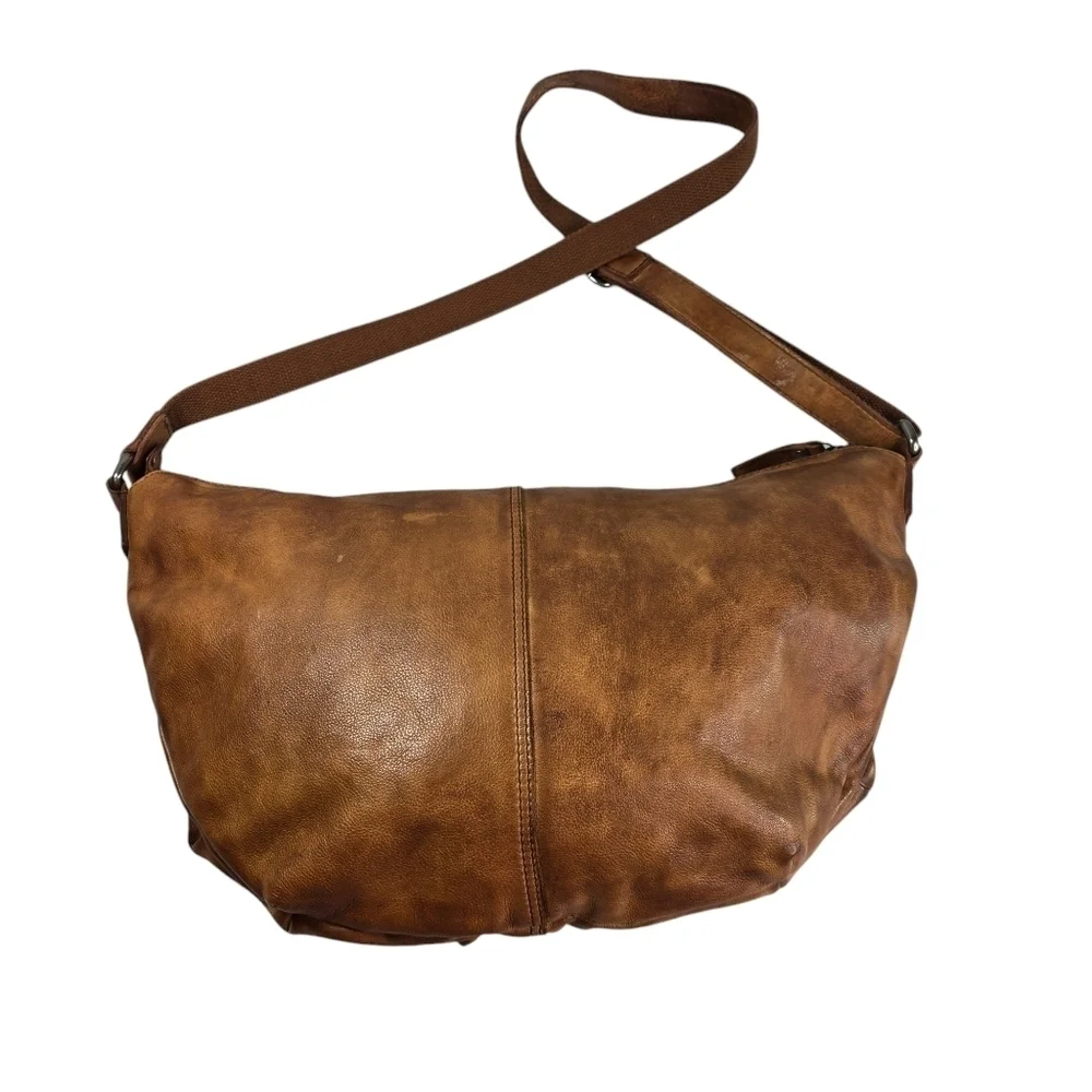 Spikes & Sparrow Ellie brandy cognac brown leather hobo bag purse